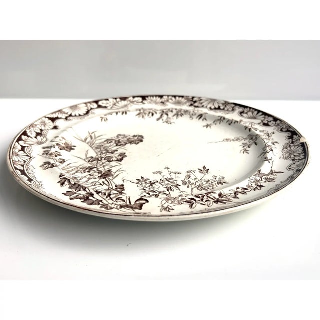 Staffordshire Brown Transferware Plate by Gj and Sons Chatsworth