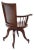 1900 - 1909 Antique Mahogany and Leather Swivel Captain's Chair, 1900s For Sale - Image 5 of 12