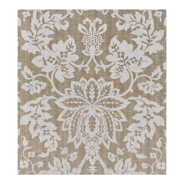 Sample - The House of Scalamandré Metalline Damask Fabric, Smoke For Sale