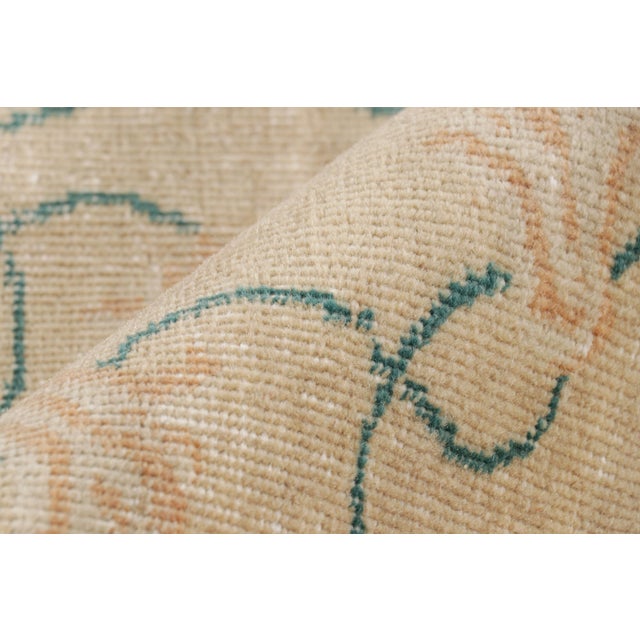 Textile Vintage Zeki Müren Rug in Beige With Pink & Blue Floral Pattern From Rug & Kilim For Sale - Image 7 of 8