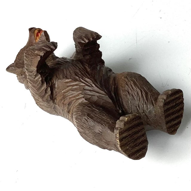 Wood Vintage Early 20th Century Carved Wood Bear For Sale - Image 7 of 7