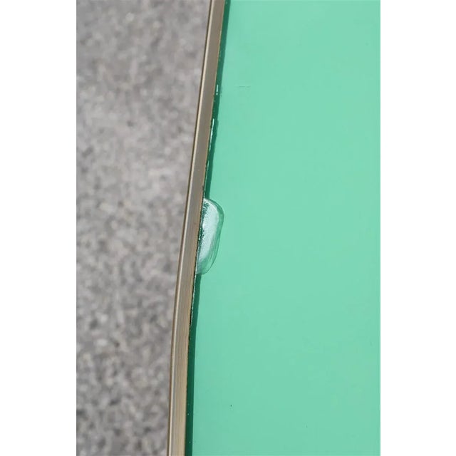 Golden Brass and Green Glass Top Coffee Table, 1950s For Sale - Image 6 of 11