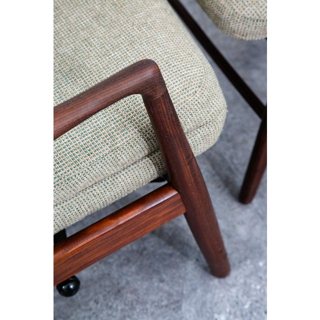 Mid Century Danish Modern Lounge Chair Teak Ottoman Recliner Arm Attributed to Madsen and Schubell for Bovenkamp For Sale - Image 12 of 12