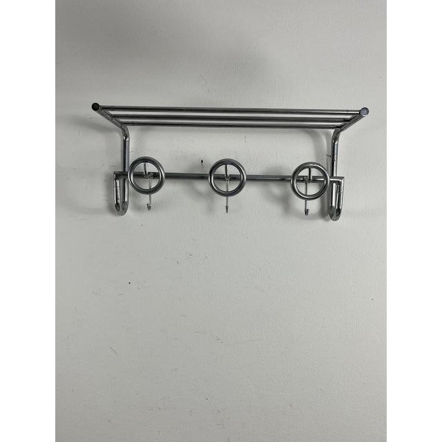 Mid-Century French steel coat hanger, 1950s Found in an old doctor's office in my city, Palermo. This piece is designed in...