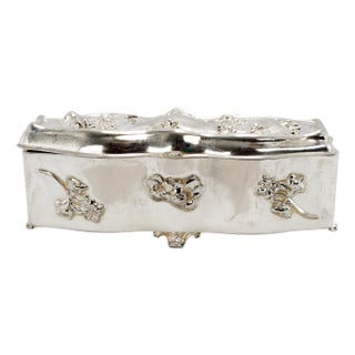 Art Nouveau Silver Plate Vanity Box, 1905 For Sale