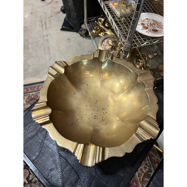 Super heavy and solid brass ashtray work art deco details. Procured from a law office, if the tray could talk! Beautiful...
