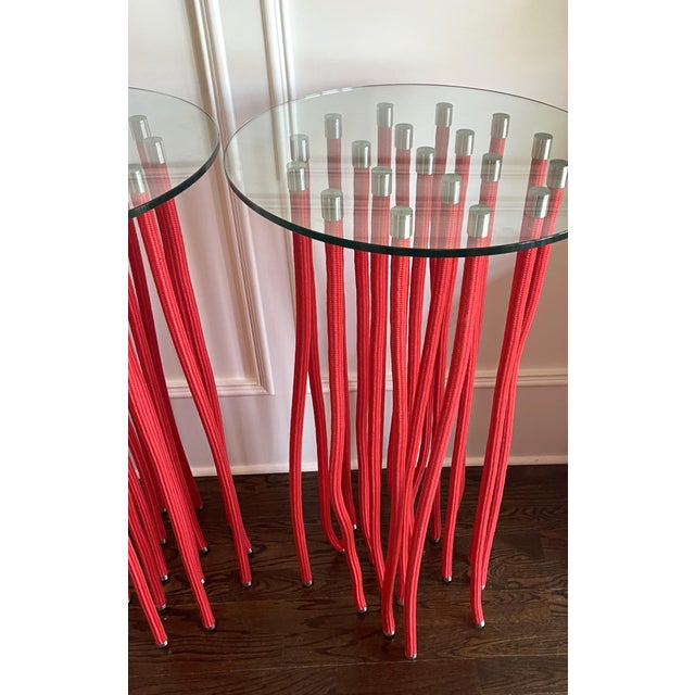 Pair of Tall ORG tables by Fabio Novembre for Cappellini For Sale In Atlanta - Image 6 of 11