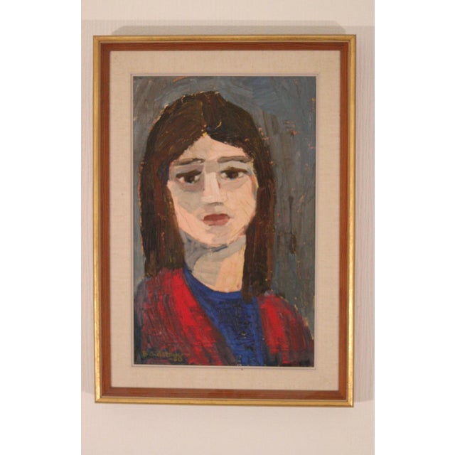 Original Swedish Oil on Canvas – “Gaze Beyond the Canvas” by Björn Gidstam – Signed & Framed – 54.5 × 38.5 cm (21.5" ×...