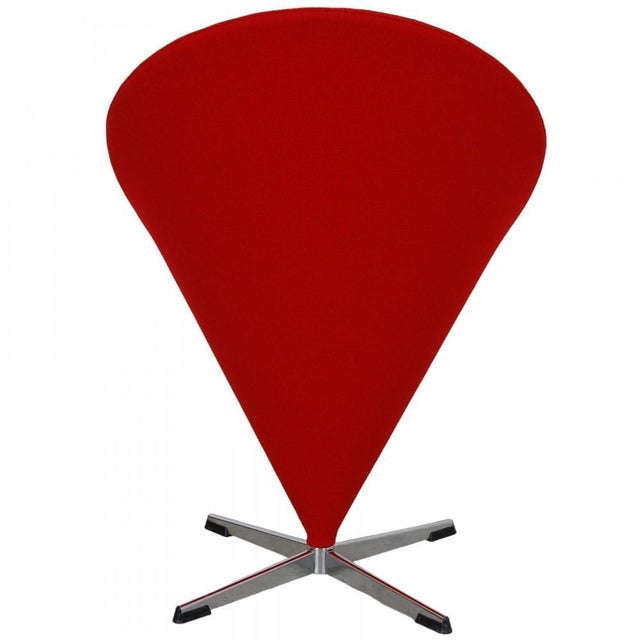 Cone Chair in Red Hallingdal Fabric by Verner Panton, 1990s For Sale - Image 3 of 9