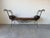 Rustic Vintage Rustic Wrought Iron & Leather Scroll Bench For Sale - Image 3 of 12