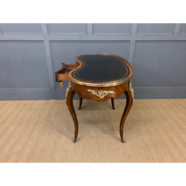 Victorian Kidney Shaped Rosewood Writing Table, 1870 For Sale - Image 14 of 16