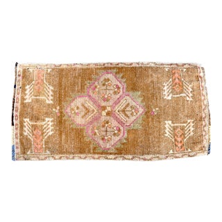 1960s Vintage Floral Small Rug For Sale