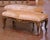 Pair of 19th C. French Louis XV Painted Walnut Benches With Gold Leaf Accents For Sale - Image 4 of 8
