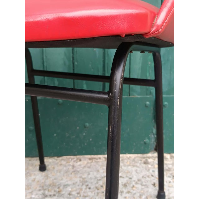 Black Vintage Red Vinyl Armchairs, 1970, Set of 2 For Sale - Image 8 of 18