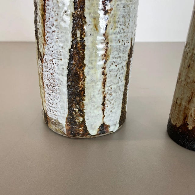 1970s Ceramic Studio Pottery Tube Vase from Gerhard Liebenthron, Germany, 1970s, Set of 2 For Sale - Image 5 of 18