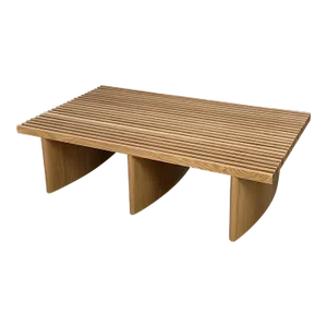 Modern Triple Slat Bench Oval Leg Edition