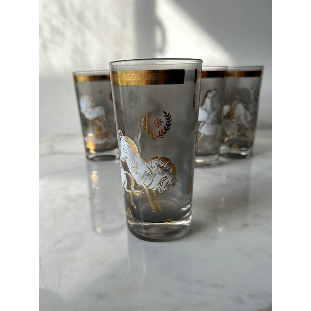 1950s 1950s Mid-Century Modern Culver Glass Ming Horse Highball Glasses- Set of 9 For Sale - Image 5 of 10