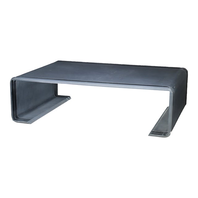 1980s Monumental Lucite Greek Key Coffee Table For Sale