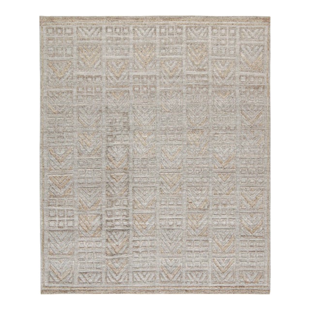 Rug & Kilim’s Scandinavian Rug Indoor/Outdoor Rug With Gray Geometric Pattern - 12'x18' For Sale