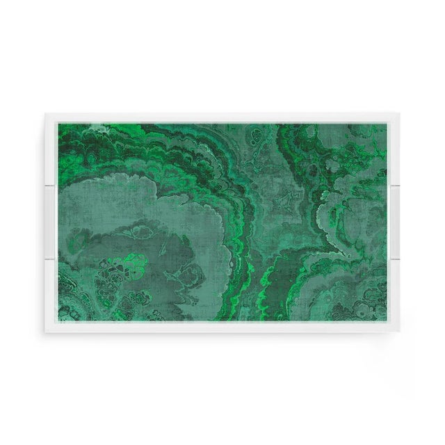 Agate Malachite Acrylic Rectangle Decorative Tray, Medium For Sale - Image 9 of 9