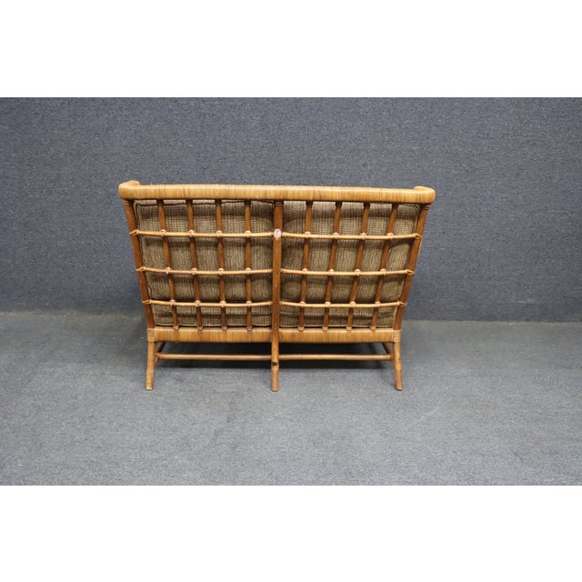 Braxton Culler Split Reed Bamboo Rattan Loveseat Settee For Sale - Image 9 of 13