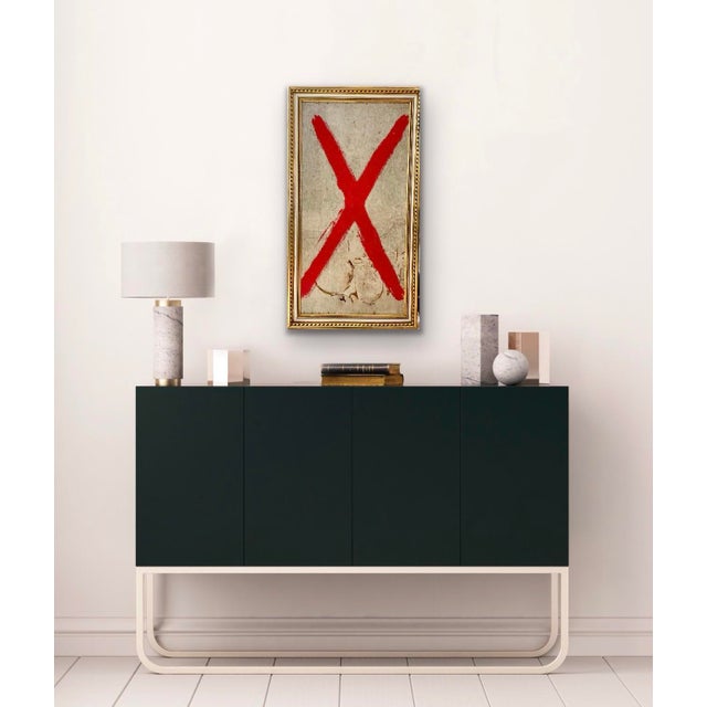 Large Graffiti-Style Modern Painting in Vintage Frame. “X” For Sale - Image 4 of 11