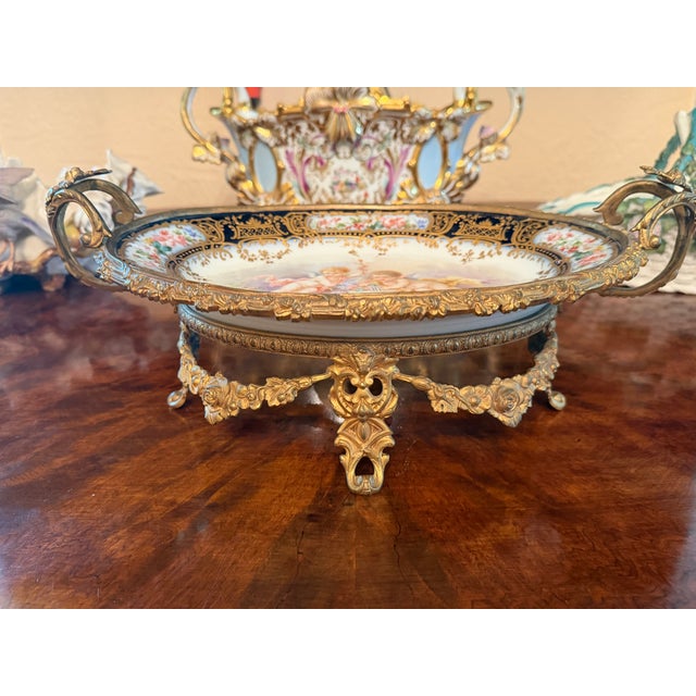 Antique French Sèvres Style Gilt Bronze Mounted Porcelain Centerpiece, Signed A. Collot, C. 1900 For Sale - Image 9 of 9
