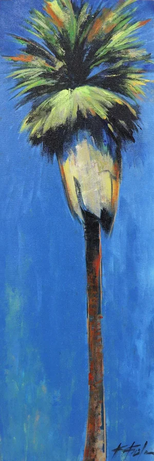 Winter Palm - Contemporary Original Botanical Acrylic Painting by Kathleen Keifer