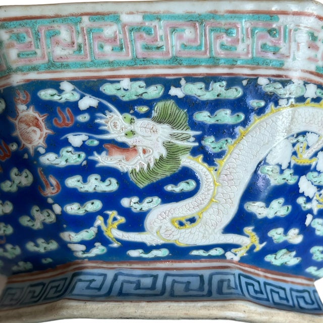 19th Century Antique Chinese Dragon and Phoenix Porcelain Bowl For Sale - Image 10 of 12