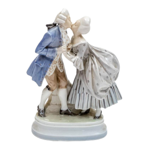 Royal Copenhagen Porcelain Kissing Couple Figurine | Model #2046 | 18th Century Gallant Series | Denmark
