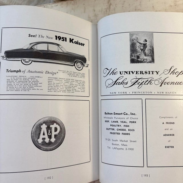 Mid-Century Modern Phillips Exeter Academy Andover 1950 Pean Yearbook in Excellent Condition For Sale - Image 3 of 12