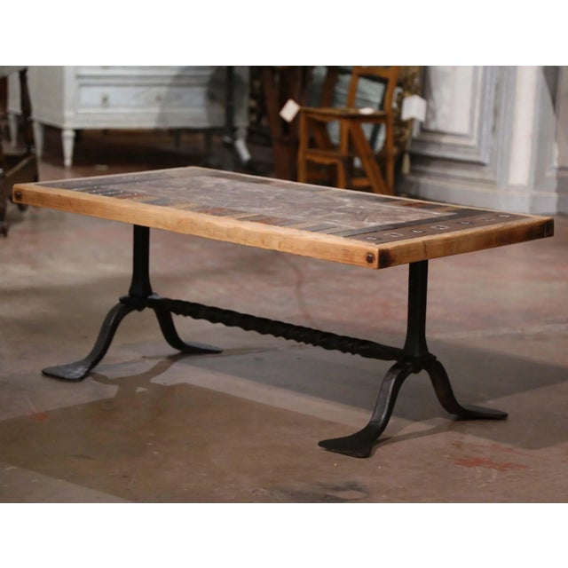 Bring sculptural character and artistic presence to a living room or den with this striking mid-century French coffee...