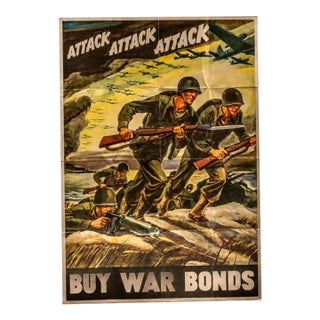 Vintage WWII-Era War Bonds Propaganda Poster For Sale