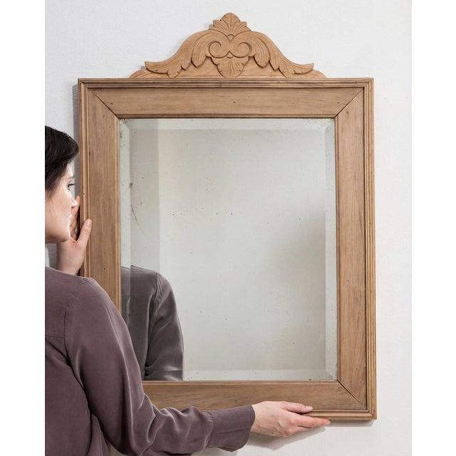 19th Century France Tan Wood Mirror For Sale - Image 9 of 10