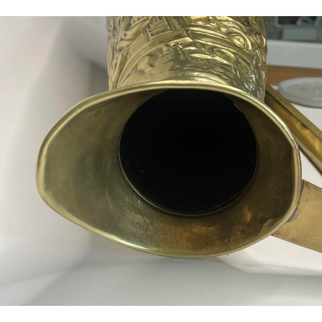 English Traditional Embossed Pub Scene Brass Pitcher For Sale - Image 11 of 12
