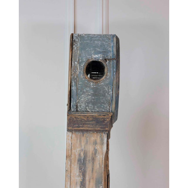 Gray Dated 1809 Swedish Longcase Clock with Original Folk Art Decoration For Sale - Image 8 of 16