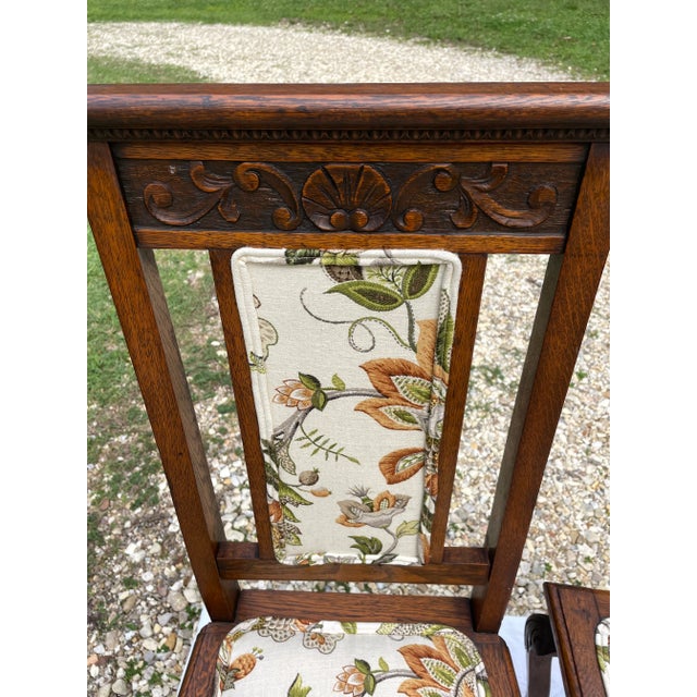 Late 19th Century Antique Carved Oak Claw Foot Side Chairs - a Pair For Sale - Image 4 of 11