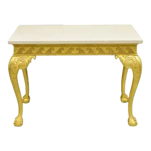 English George II Style Gold Giltwood Ball and Claw Foot Console Hall Table