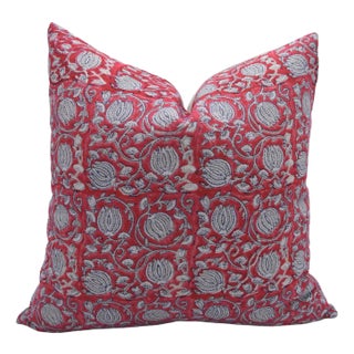 Fabdivine Traditional Block Print Cushion Cover Thick Linen 14x14 Inch- 6Kamal For Sale