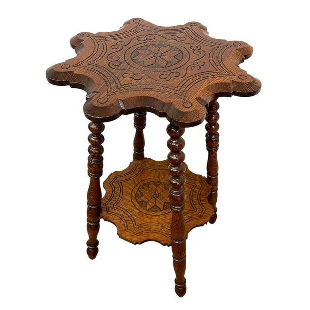 1950s Oak Western Star Side Table For Sale - Image 11 of 11