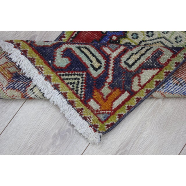 1980s Turkish Red Medallion Doormat Rug For Sale In Sacramento - Image 6 of 11