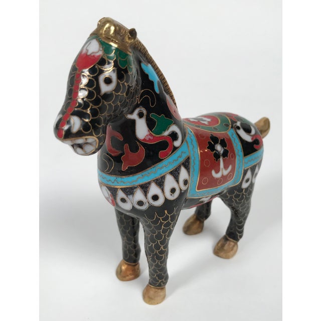 Figurative Vintage Chinese Cloisonné Horse Figure For Sale - Image 3 of 5