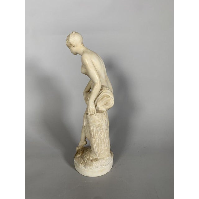 French Alabaster Sculpture Diane Au Bain After Falconet (1716-1791) 19th Century For Sale - Image 3 of 8