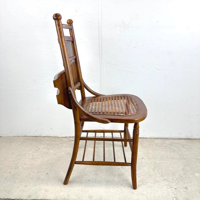 Traditional Vintage Spindle Back Cane Seat Dining Chair For Sale - Image 3 of 12