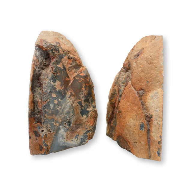 Contemporary Polished Agate Geode Bookends W/Raw Edges For Sale - Image 3 of 6