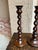 Antique English Oak Open Barley Twist Candlesticks Jacobean Pair C1860 12.5” For Sale - Image 14 of 18