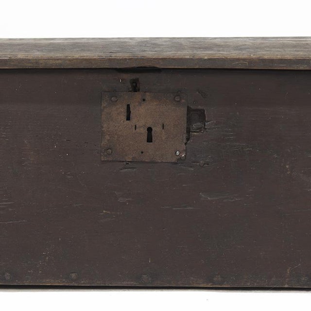Antique Rustic Farmhouse Spanish Chest in Oak, 1700s For Sale - Image 10 of 14