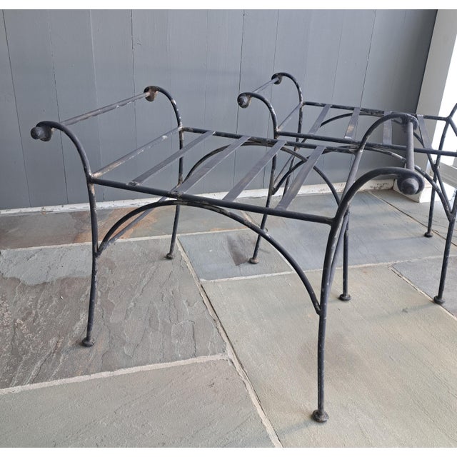Vintage Iron Bench or Stool a Pair For Sale - Image 4 of 8