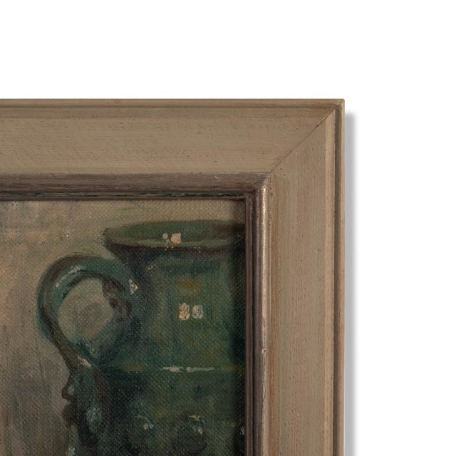 Fritz Grotemeyer, Still Life with Cauliflower and Chinese Plate, Oil on Canvas, 1929 For Sale - Image 4 of 8