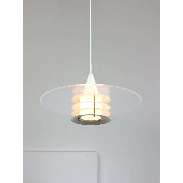 Scandinavian Duett Acrylic Glass and Metal Pendant Lamp from Landskrona Sweden, 1990s For Sale - Image 13 of 18